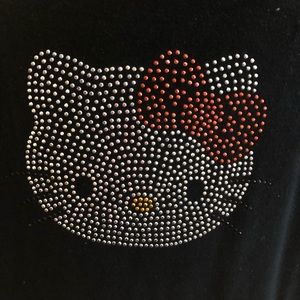 Black velour HELLO KITTY track jacket sz 3X